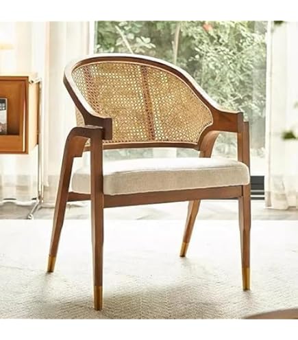 MUSKAN ARTS Solid Wooden Rattan Lounge Chair | Arm Rest Chair